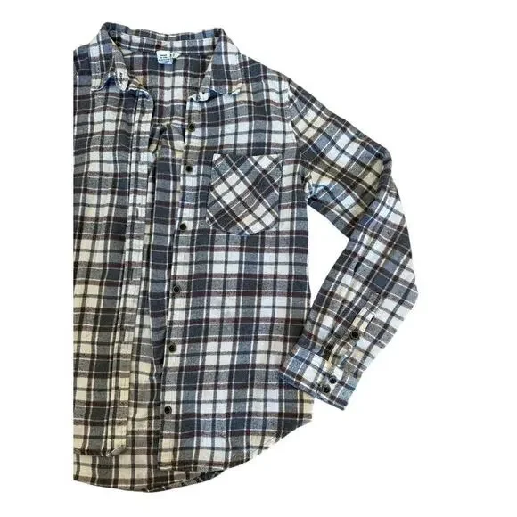 NIRVANA Kurt Cobain Upcycled Retro Vintage 90s Grunge Rock Plaid Flannel Size M - Picture 6 of 12